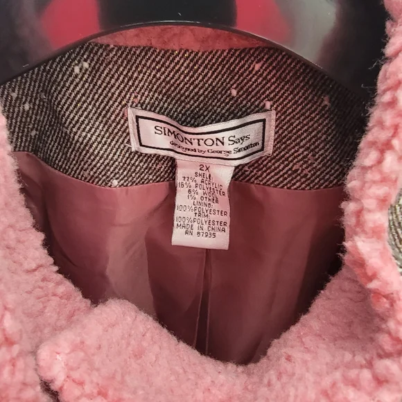 Women's Pink and Brown Jacket - Picture 2 of 11